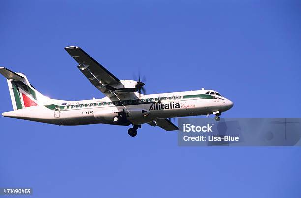 Avión Landing Foto de stock y más banco de imágenes de Ala de avión - Ala de avión, Alitalia, Apearse