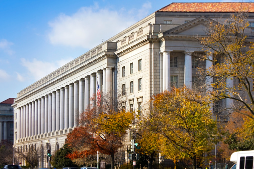 Photo of a building with many columns, in Washington, DC