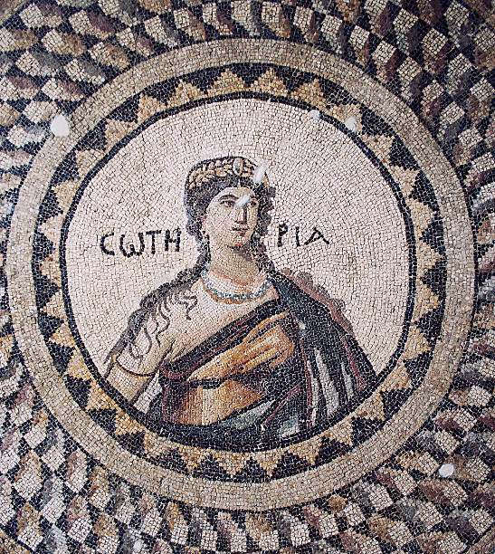 soteria - greek mythology goddess mosaic greek culture foto e immagini stock