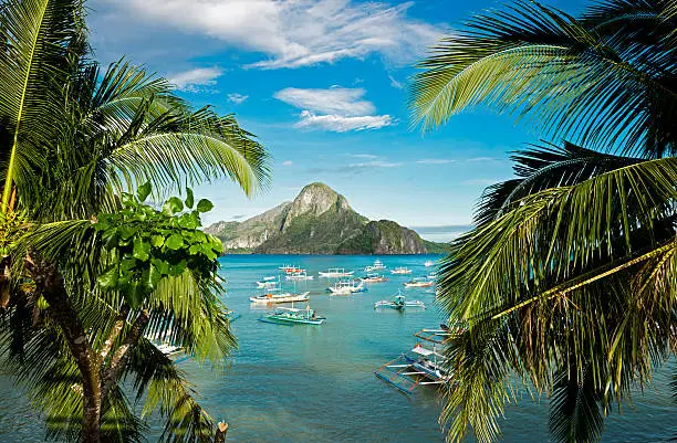 Exotic beach near El Nido City, Palawan Island