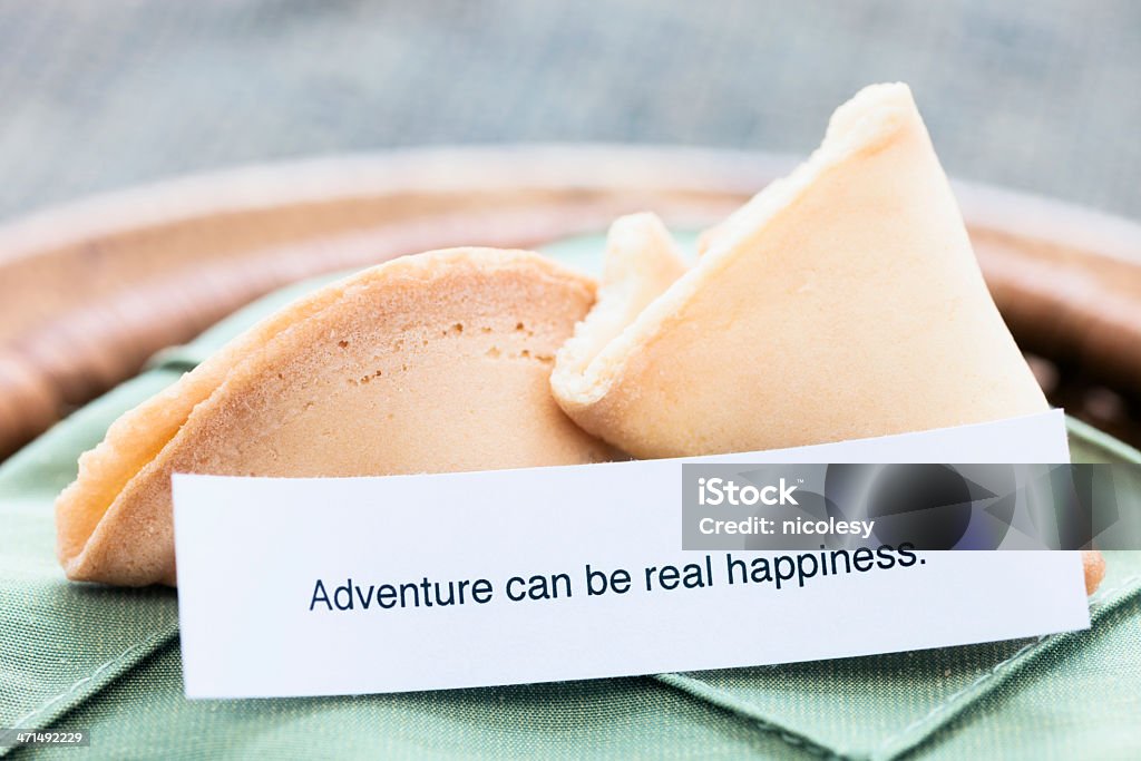 Fortune Cookie: "aventure peut être un véritable bonheur»" - Photo de Aliment libre de droits