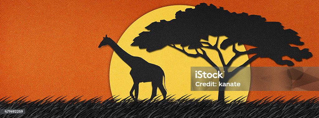 Giraffe aus recyceltem Papier Hintergrund - Lizenzfrei Afrika Stock-Illustration