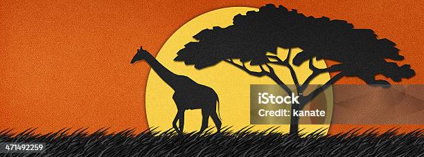 Żyrafa Wykonane Z Pochodzącego Z Recyklingu Papier Tle - Stockowe grafiki wektorowe i więcej obrazów Afryka