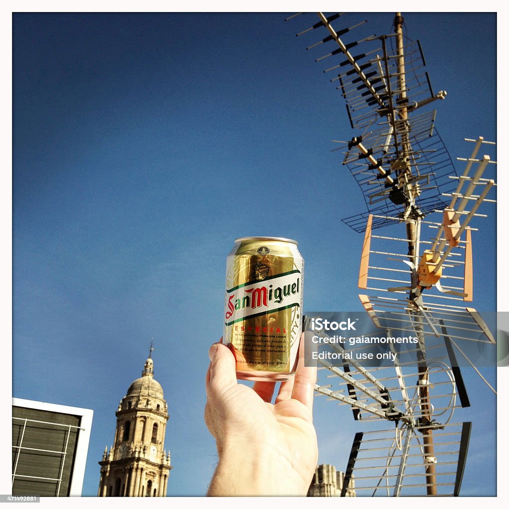 San Miguel Beer Can - Foto de stock de Andaluzia royalty-free