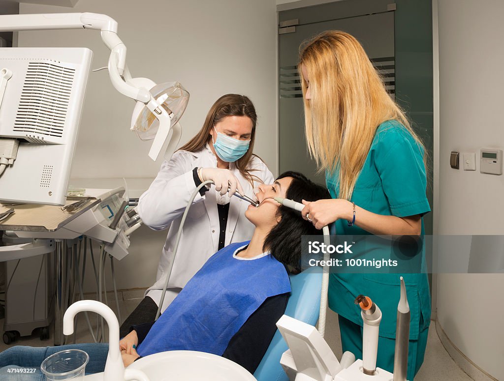 Zahnarzt bei der Arbeit. - Lizenzfrei Ausrüstung und Geräte Stock-Foto