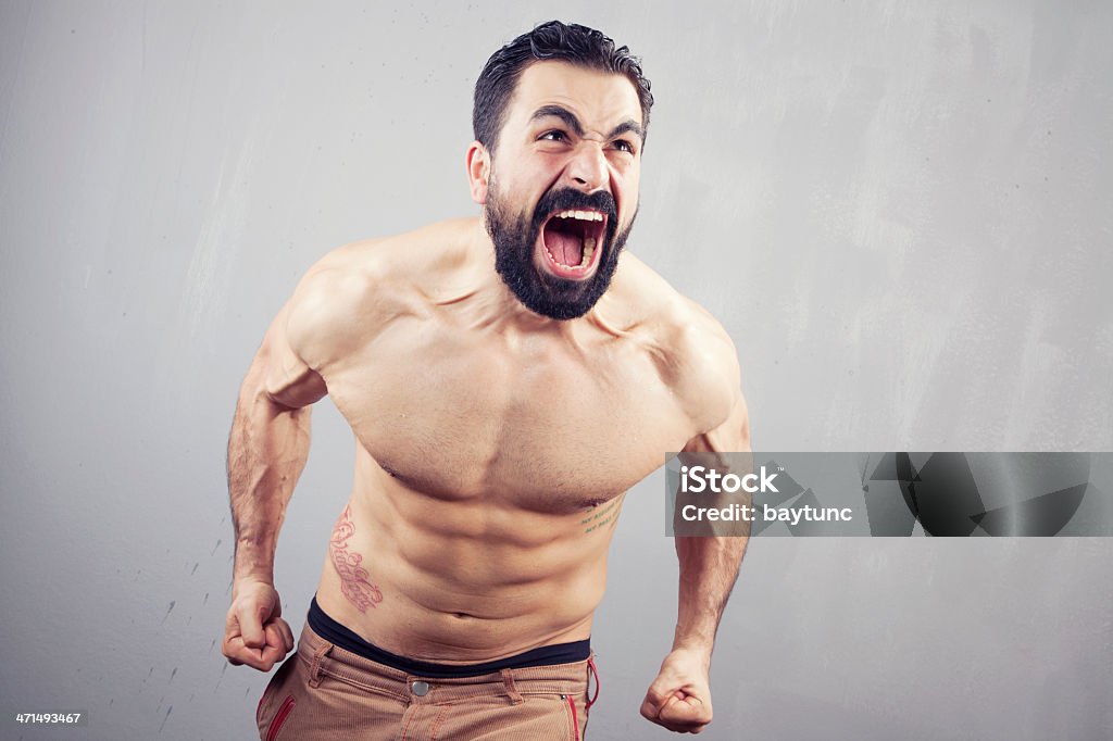 Potente Retrato de combate - Foto de stock de Abdomen humano libre de derechos