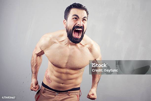 Potente Retrato De Combate Foto de stock y más banco de imágenes de Abdomen humano - Abdomen humano, Adulto, Adulto joven