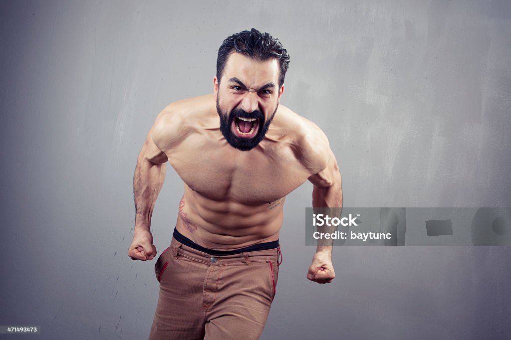 Potente Retrato de combate - Foto de stock de Abdomen humano libre de derechos