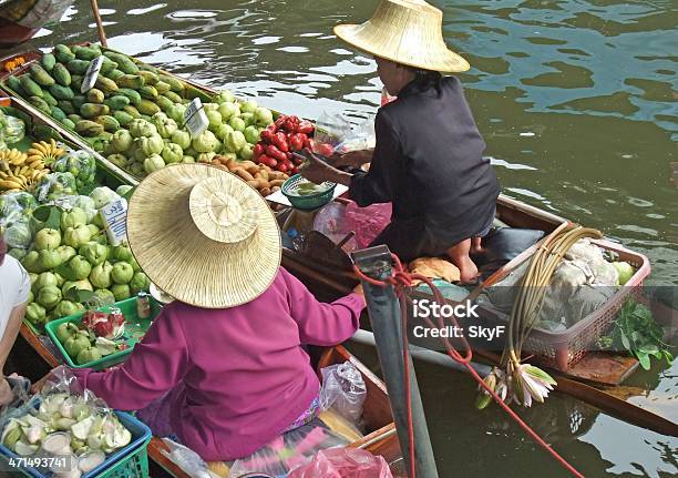 부유식 시장 과일에 대한 스톡 사진 및 기타 이미지 - 과일, 담는 사두악 수상 시장, 라차부리 주