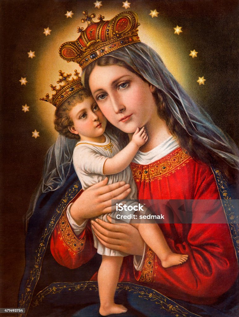 Hình Ảnh Công Giáo Điển Hình Của Madonna Với Đứa Trẻ Hình minh họa ...