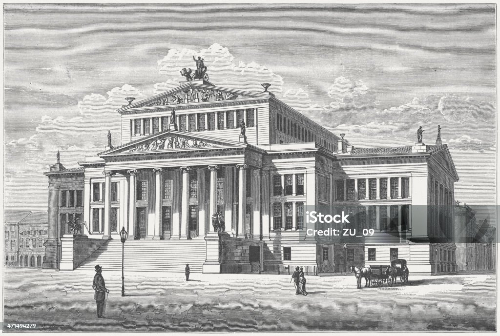 Konzerthaus Berlin, das von Karl Friedrich Schinkel - Lizenzfrei Konzerthaus Berlin - Gendarmenmarkt Stock-Illustration