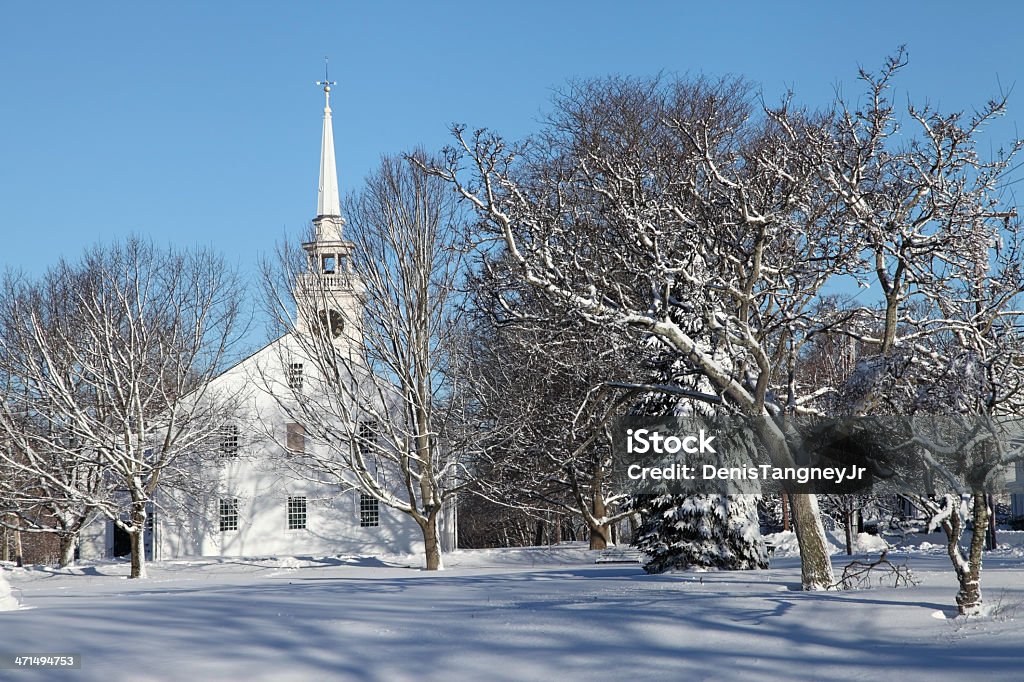 Winter in Cohasset - Lizenzfrei Kirche Stock-Foto