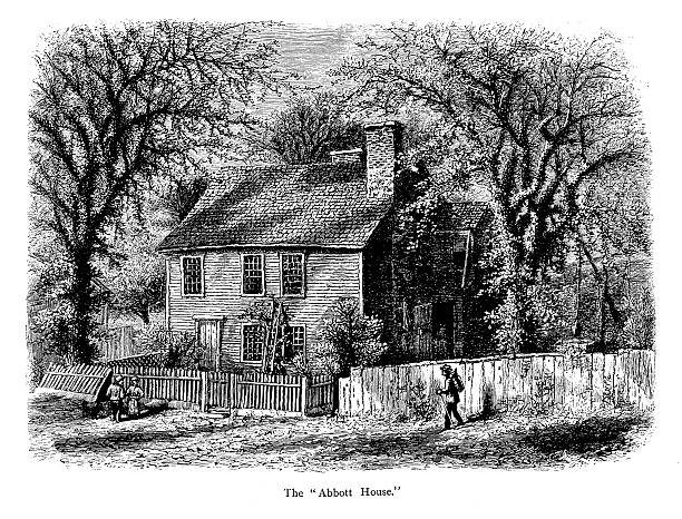 애벗 하우스, 프로비던스, 로드아일랜드 - first baptist meetinghouse stock illustrations