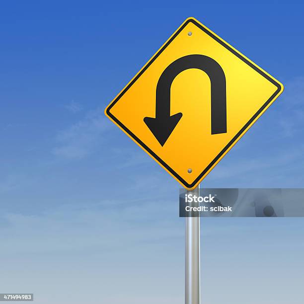 U ターン道路警告標識 - 回転するのストックフォトや画像を多数ご用意 - 回転する, 標識, 逆進