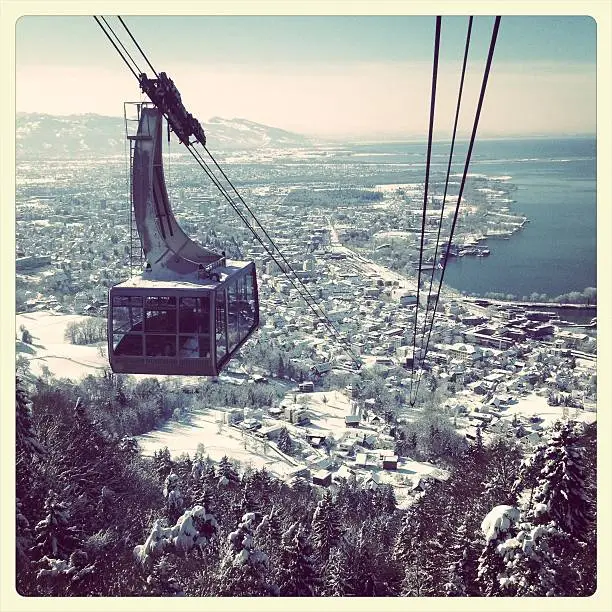 Cable car at Bregenz, Vorarlberg, Austria leading to the mountain "Pfaender".