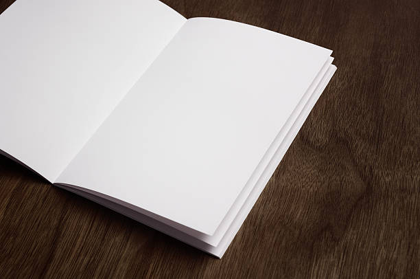 istock Blank open notebook on a dark wooden background 471495489