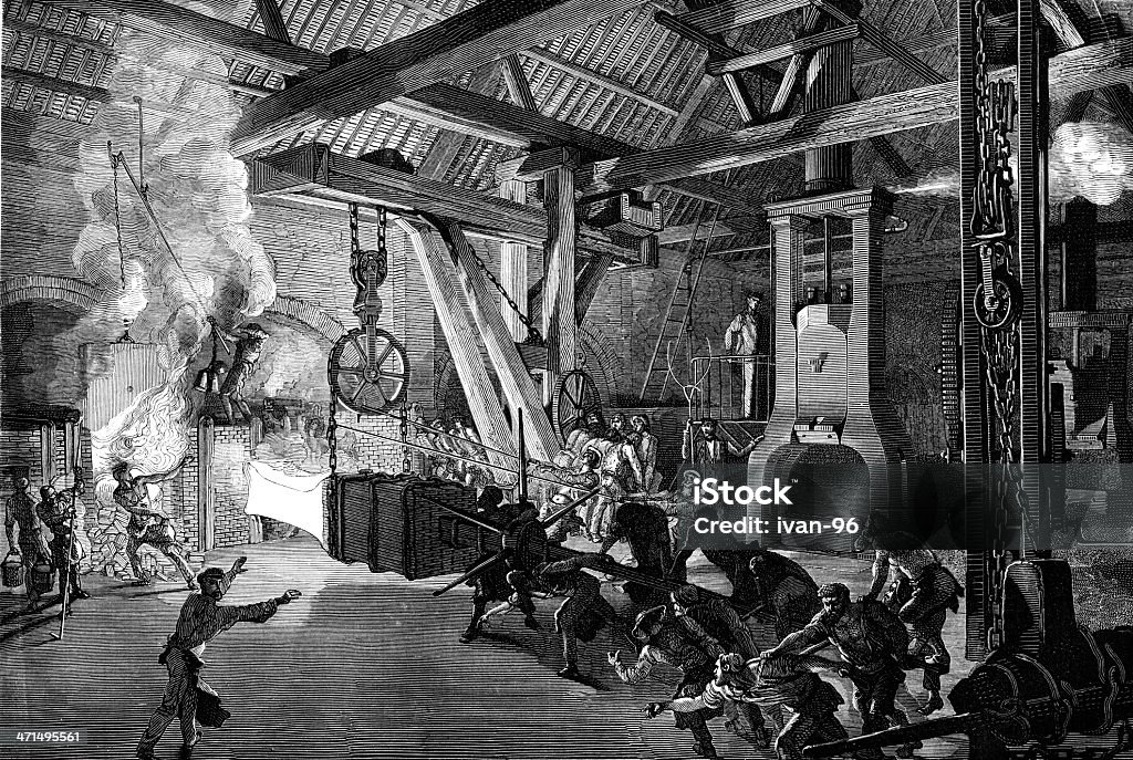 Steel mill Industrial Revolution stock illustration