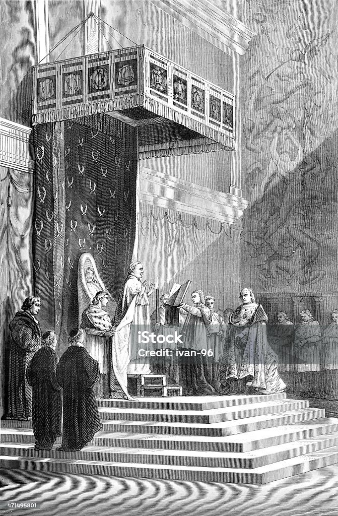 Papst officiating auf die Sixtinische - Lizenzfrei Feierliche Veranstaltung Stock-Illustration