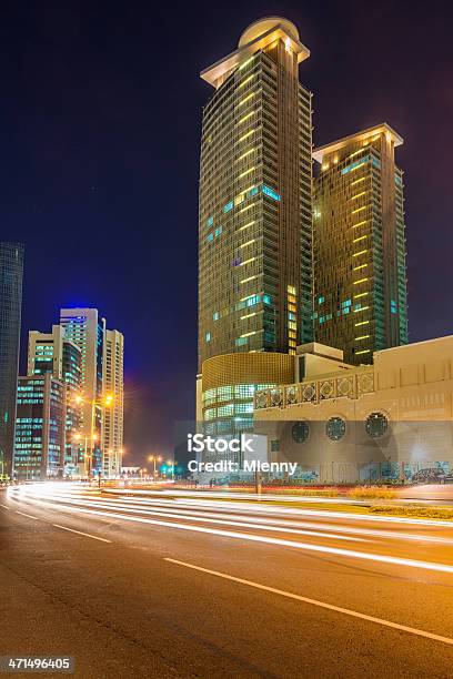 Doha City W Nocy Katar - zdjęcia stockowe i więcej obrazów Ad-Dauha - Ad-Dauha, Arabia, Architektura