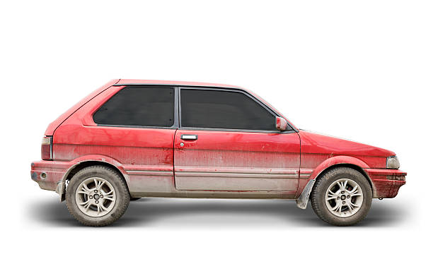 Dirty Car (Clipping Path Included) Isolated Car , Clipping Path Included. bad condition stock pictures, royalty-free photos & images
