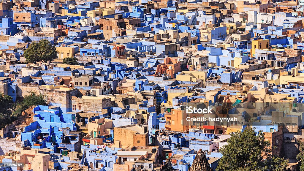 Jodhpur-Blue cidade, Rajastão, Índia - Foto de stock de Antigo royalty-free