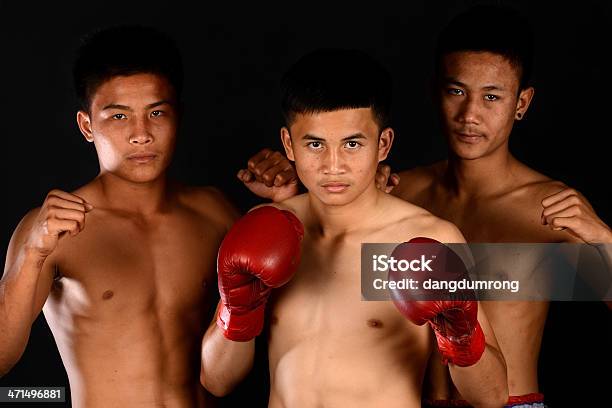 Grupo De Verdadeira Muay Thai Pugilista De Boxe - Fotografias de stock e mais imagens de Adulto