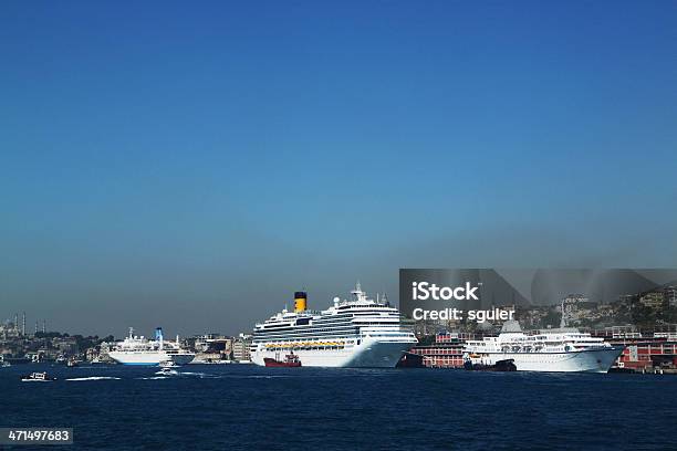 Crucero En El Estrecho De Bósforo Istanbul Foto de stock y más banco de imágenes de Amarrado - Amarrado, Barco de pasajeros, Barco salvavidas