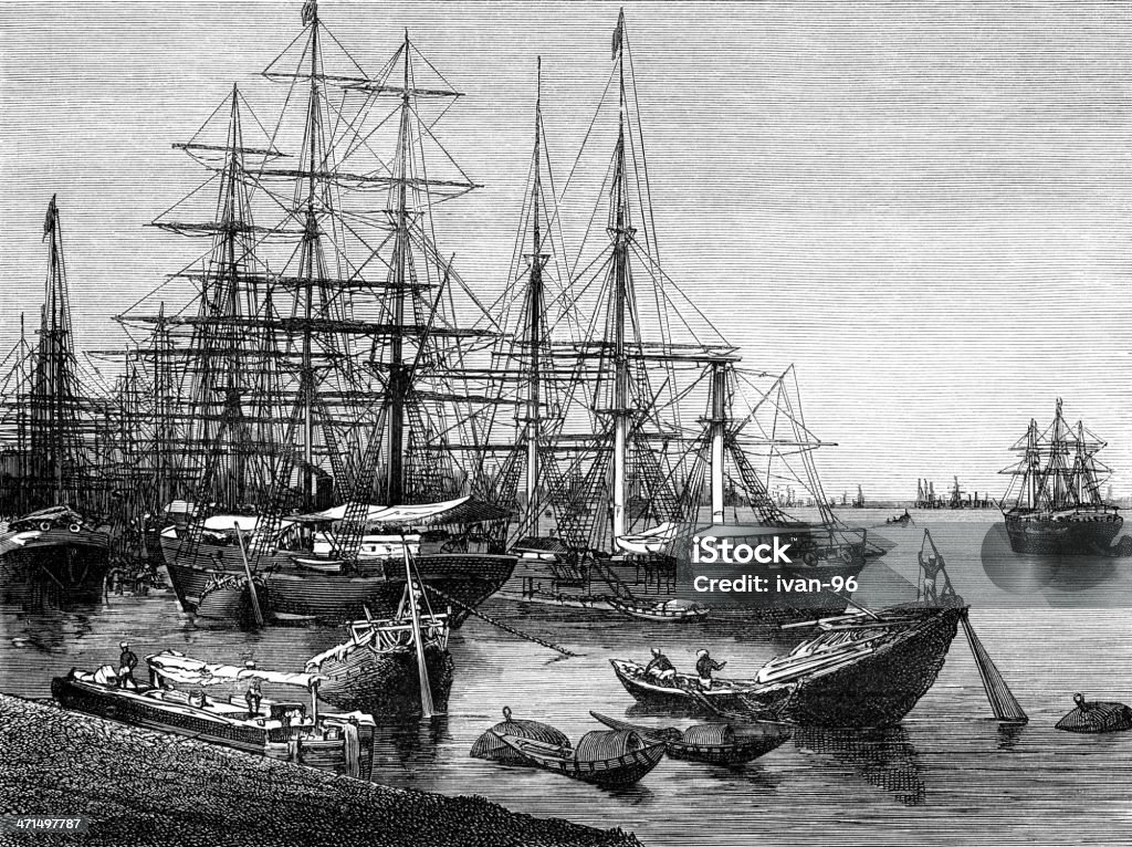 port de Calcutta - Illustration de Port de commerce libre de droits