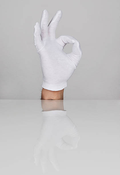 「ok 」のジェスチャー - reflection formal glove sports glove protective glove ストックフォトと画像