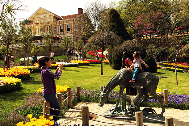 Tulip Time festival Emirgan, istanbul - foto stock