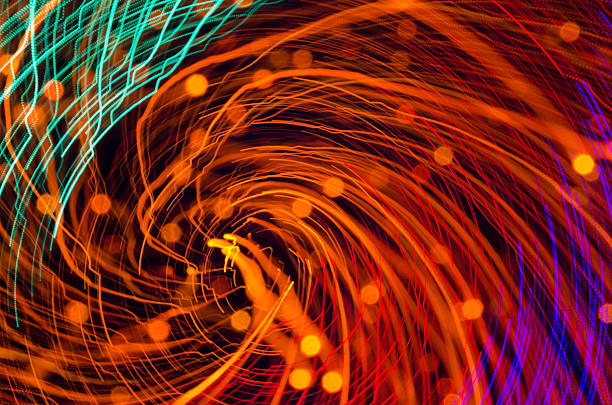 istock Colorful abstract background, using motion blur from tunnel lights night 471500186