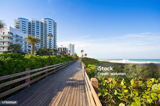 Miami Beach Boardwalk - Fotografie stock e altre immagini di Miami Beach - Miami - Miami Beach - Miami, Passerella di legno, Florida - Stati Uniti