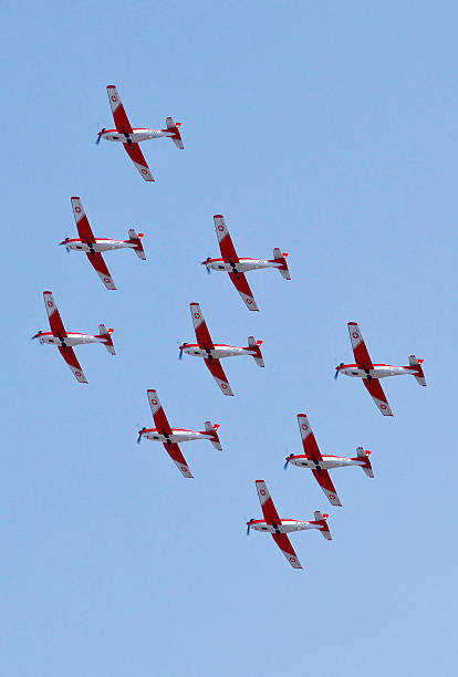 força aérea suíça pc - 7 equipe - stunt airplane air air vehicle - fotografias e filmes do acervo