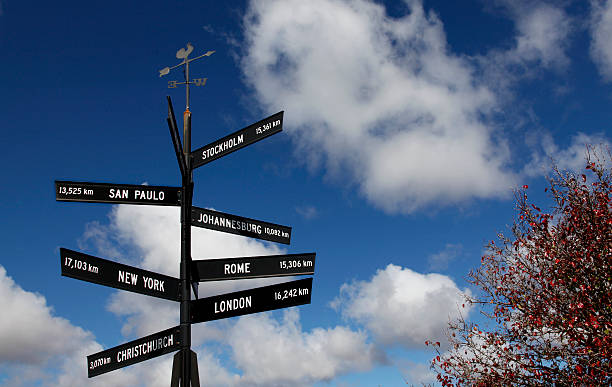 도시 낚시터입니다 팻말 - rome christchurch directional sign road sign 뉴스 사진 이미지