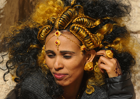 Eritrean Bride With Traditional Hair Style Stock Photo - Download Image Now  - Eritrea, Photography, Bride - iStock