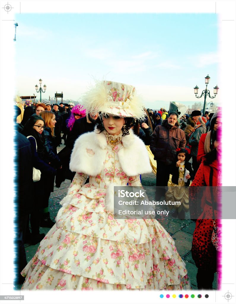 Schöne Frau mit der Maske Karneval in Venedig, Italien - Lizenzfrei Altertümlich Stock-Foto