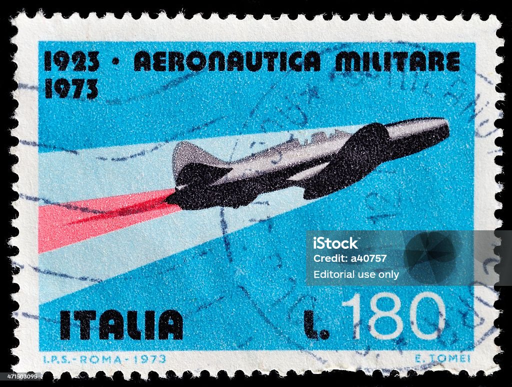 Italiano Selo Postal - Royalty-free Avião Foto de stock