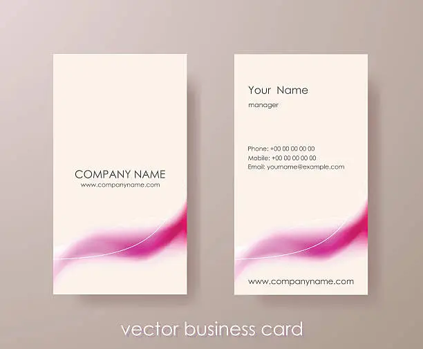 Vector illustration of Set of light vertical abstract business cards on grey background.
