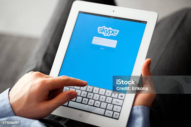Skype On Ipad Stock Photo - Download Image Now - Apple Computers, Big Tech, Blogging