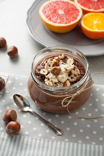 istock buckwheat porridge with cocoa, hazelnuts and banana 471508770