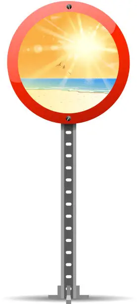 Vector illustration of beach sun sign