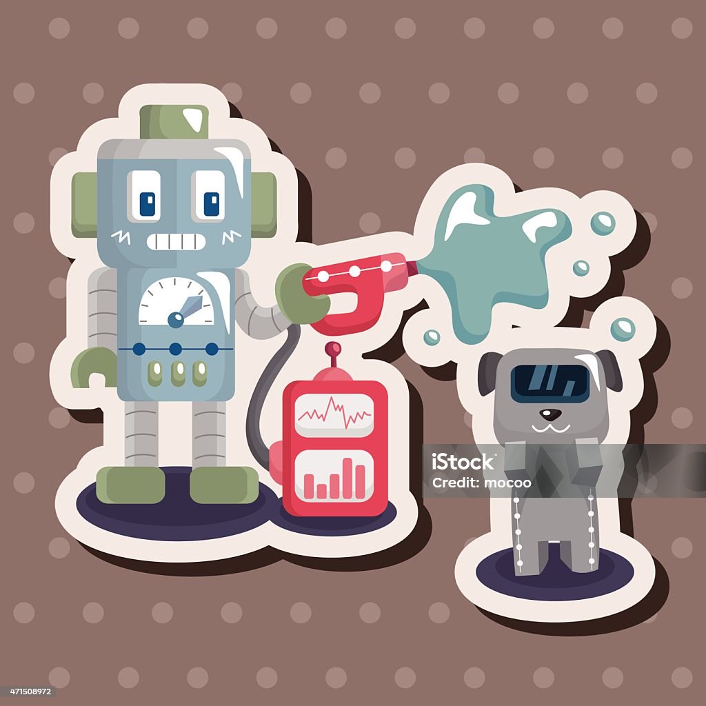 Robotics Theme Vector Robot Theme Elements Stock Illustration - Download Image Now - 2015 ...