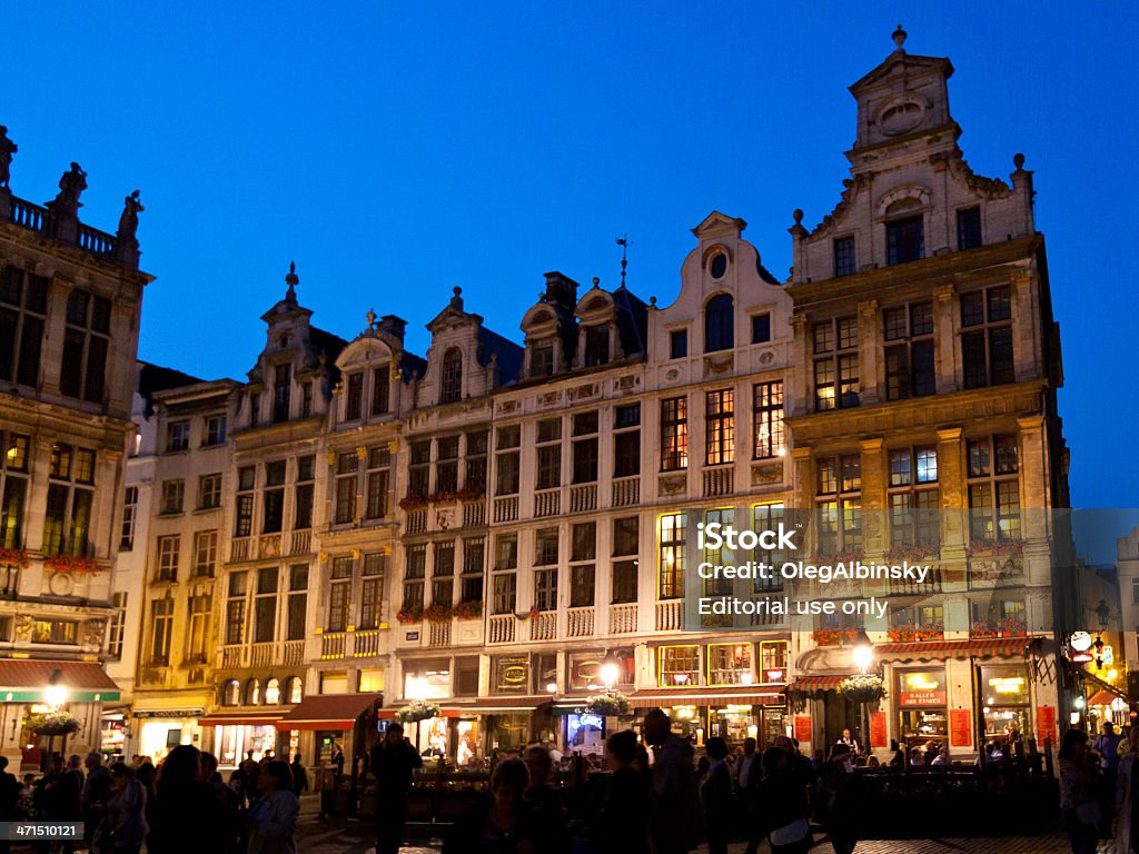 그랜드 쁠라스 (그로테 Markt), 브뤼셀. - 로열티 프리 가로등 스톡 사진