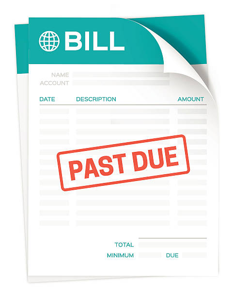 illustrazioni stock, clip art, cartoni animati e icone di tendenza di passato dovuta bill - application form loan symbol document