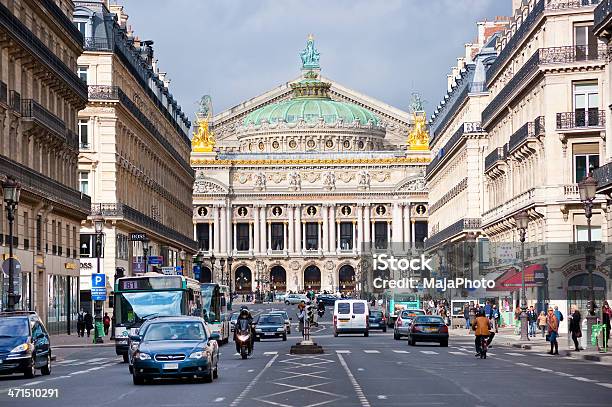 Paryskie Centrum Miasta Scena Z Opera House - zdjęcia stockowe i więcej obrazów 1. dzielnica Paryża - 1. dzielnica Paryża, Aleja, Architektura