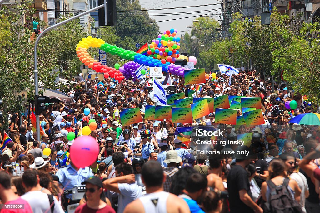 Parada Orgulho Gay em Tel Aviv, em Israel. - Foto de stock de Carnaval - Evento de comemoração royalty-free