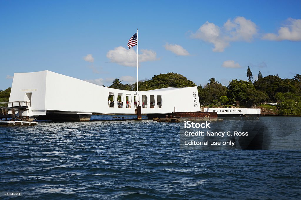 USS Arizona Memorial, Pearl Harbor, Havaí - Foto de stock de Monumento comemorativo royalty-free