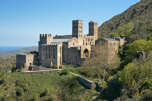 Monastery Sant Pere de Rodes stock photo