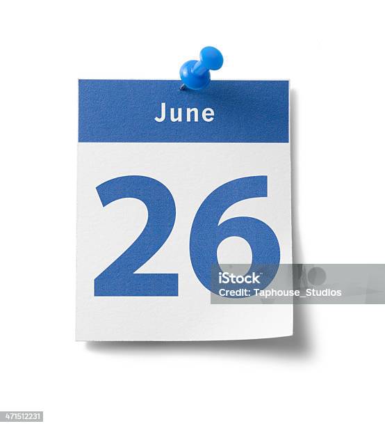 26 Juni Stockfoto und mehr Bilder von Juni - Juni, Blau, Datum