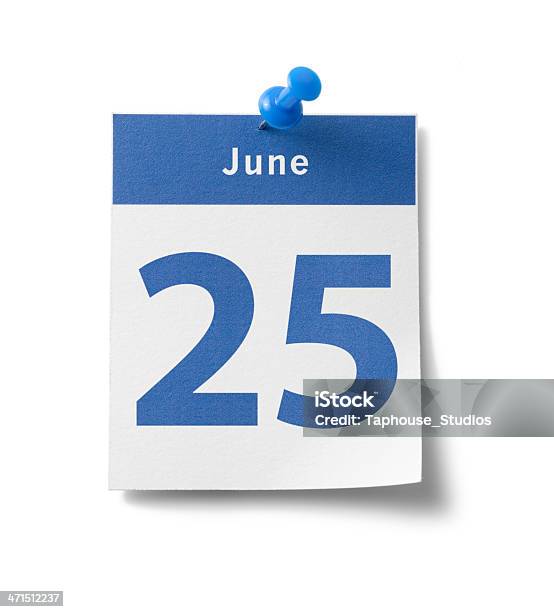 25 De Junio Foto de stock y más banco de imágenes de Calendario - Calendario, Azul, Fecha escrita